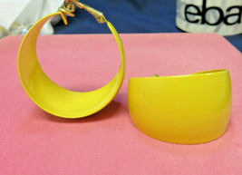 Vintage Napier Yellow Hoop Clip On Earrings (YC1-25) - £9.87 GBP