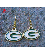 Green Bay Packers Gold Dangle Earrings, Sports Earrings, Football Fan Ea... - £3.10 GBP