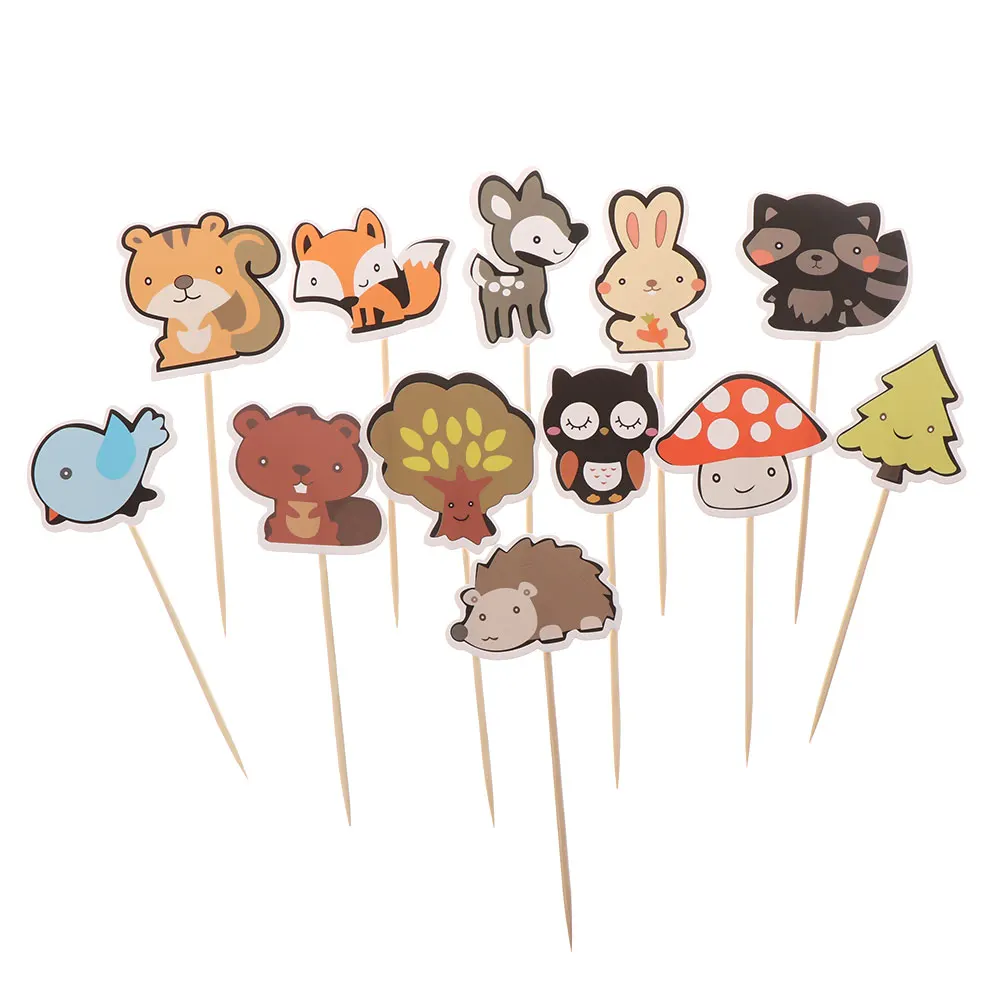 Game Fun Play Toys 1Pack Cute Cake Toppers Paper Woodland Forest Animals Theme C - £23.32 GBP