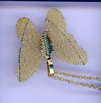 Fashion Handmade Golden color Butterfly Pendant with Necklace - £19.07 GBP