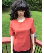 VINTAGE IMPRESSIONS OF CALIFORNIA SHORT SLEEVE TERRACOTA BOXY TOP BLOUSE... - £9.38 GBP