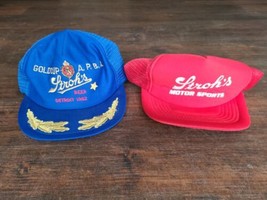 Lot Snapback Stroh&#39;s Beer Motor Sports APBA Detroit 1982 Trucker Hat Gol... - $196.38 MXN