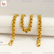 REAL GOLD 18 Kt, 22 Kt Real Yellow Gold Link Necklace Chain 7.20 Wide 23... - $3,911.20+