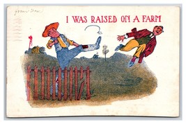 Comic I Was Raised On  A Farm Booted Out 1907 UDB Postcard S2 - £4.70 GBP