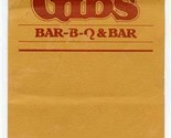 Gib&#39;s Bar B Q &amp; Bar Menu Louisville Kentucky 1980&#39;s - £14.01 GBP
