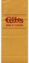 Gib&#39;s Bar B Q &amp; Bar Menu Louisville Kentucky 1980&#39;s - £13.93 GBP