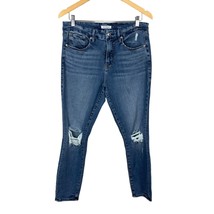 Good American Good Legs Crop Jeans Womens 14 32 Blue Distressed Skinny S... - £30.96 GBP