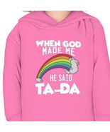 Pullover Fleece Toddler Hoodie &quot;Ta-Da&quot; white graphic - $28.76+