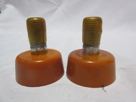 1 Pair of Vintage Rental Orange Round Roller Sports Urethane Toe Stops Skates - £23.58 GBP