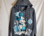 Disney Parks Mickey Mouse Hoodie Adult XL Gray Rhinestone Studded Paisley - $14.84