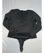 MSRP $59 Black Tape Stretch Wrap Style Long Sleeve Body Suit Black Size X - $490.33 MXN