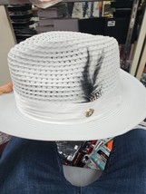 Men&#39;s Summer Spring Braid Straw Style Hat By Bruno Capelo Julian JU901 White - £58.04 GBP