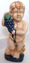 VTG CHERUB Porcelain Statue Figure Art Cobalt Blue Base Ceramic w Grapes 14&quot; - £102.06 GBP