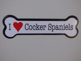 I Heart (Love) Cocker Spaniels Dog Bone Car Magnet 2x7 USA made NEW Wate... - £3.98 GBP