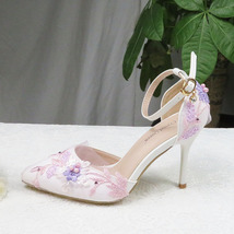 New Summer Mint  green Flower wedding shoes with matching bags High heels Pointe - £98.11 GBP