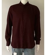 J. LINDENBERG “Dan” Burgundy Slim Fit Washable Button Down Men&#39;s Shirt (... - £23.99 GBP