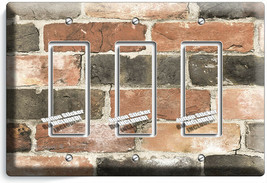 Rustic Reclaimed Exposed Brick Wall 3 Gfci Light Switch Plate Room Home Hd Decor - £14.38 GBP