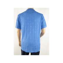 Mens Stacy Adams Italian Style Knit Woven Shirt Short Sleeves 3128 Denim Blue image 3