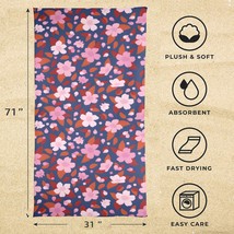 Beach Towels - Large Summer Vacation or Spring Break Beach Towel 31&quot;x71&quot; - Flora - £15.38 GBP