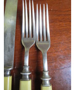 LANDERS VINTAGE dinner 5 FORKS &amp; 4 KNIVES SET BAKELITE HANDLES 9pcs[cuttl] - $74.47 CAD