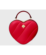 New Kate Spade Love Shack Quilted 3D Heart Crossbody Ruby Red with Dust bag - $178.51 CAD