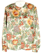 Vtg Top Diane Von Furstenberg Sz 6 Floral Button Down Blouse polyester secretary - £19.35 GBP