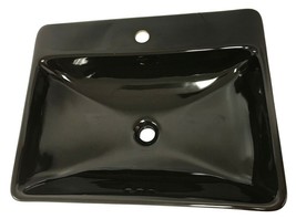 Kohler 2660-1-7 Vox Rectangular Vessel Sink with Faucet Deck 266017 - Black - £252.47 GBP