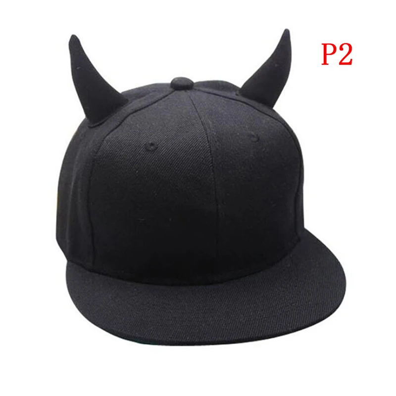 Novelty Black Cotton  Horn Baseball Cap Hip-hop Hat Snapback Baseball Caps With  - £85.05 GBP