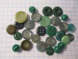 Vintage lot of Sewing Buttons - Large Mix of Green&#39;s #2 - $20.00