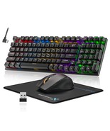 Wireless Mechanical Gaming Keyboard and Mouse Combo 98 Keys RGB Backlit ... - $829.04 MXN