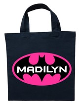 Bat Girl Trick or Treat Bag - Personalized Batgirl Halloween Bag - £10.41 GBP