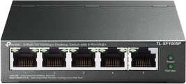 TP Link TL SF1005P 5 Port Fast Ethernet PoE Switch 4 PoE Ports 67W Deskt... - $83.67