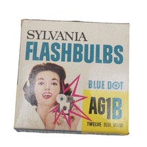 Vintage Lot De 12 Sylvania Bleu Pois AG1B la Publicité Motif Paquet - £33.79 GBP