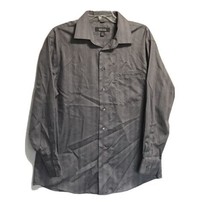 Kenneth Cole Reaction Gray Button Up Collared Dress Shirt Sz L 16-16.5 (32-33)  - £10.74 GBP