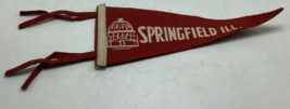 Vintage Springfield Illinois Abraham Lincoln felt Flag Pennant decor Capital 60s - £11.03 GBP