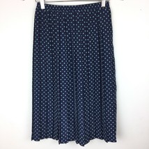 Vintage Leslie Fay Pleated Skirt Petites SMALL Blue Square Geometric Modest 80s - £11.79 GBP