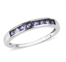 Tanzanite Channel Half Eternity Band 925 Sterling Silver Ring Matching Jewelry - £76.38 GBP