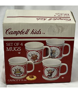 Vintage 1990&#39;s Campbell Kids 9 oz Soup Mugs Cups - Set of 4 w/ Box - £19.01 GBP