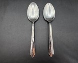 Vintage EKCO Flint Stainless Vanadium Solid Serving Spoon - Lot Of 2 - USA - £11.05 GBP