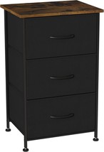 Black/Rustic Brown Somdot Small Dresser For Bedroom With 3 Drawers, Storage - $41.94