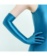 Glossy Spandex Elbow Length Long Gloves - $243.83 MXN
