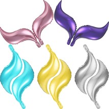 10 Pieces Mermaid Tail Balloons 24 Inches Large Curve Foil Balloon Mermaid Tail  - £14.93 GBP