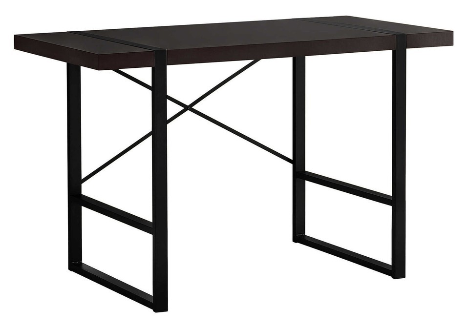 Modern 48&quot; Computer Desk | Home Office Workstation | Brown &amp; Black - £133.14 GBP