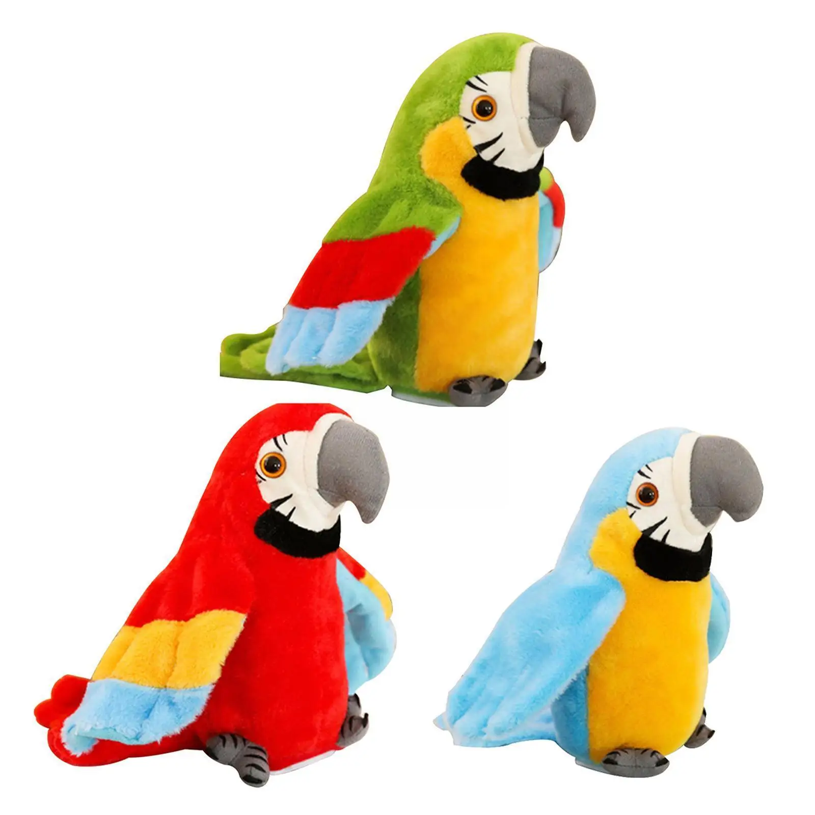 Talking Record Cute Parrot Waving Electronic Pet Stuffed Plush Toy Educational - £13.14 GBP