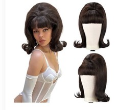 LONAI Retro Brown Wig 50s 60s 70s Wig with Bangs for Women Synthetic Hai... - $18.01