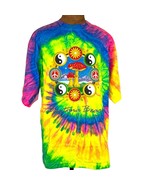 Vintage Daytona Beach Tie Dye Shirt Psychedelic Mushroom Peace Love Yin ... - £66.21 GBP