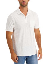 Club Room Men&#39;s Regular-Fit Slub Textured Polo Shirt White-Small - $14.99