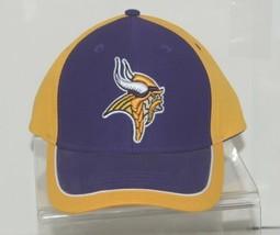 Team Apparel NFL Minnesota Vikings Gold Purple Pre Curved Bill Adjustable Hat image 1