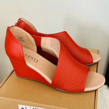 JOURNEE COLLECTION Aretha d'Orsay Wedge Sandal, Vegan Leather Rust, 9.5,... - $59.00