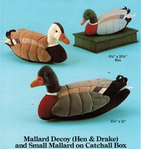 Stuffed Hen Drake Mallard Decoy Small Mallard On Catchall Box Sew Patterns - £10.38 GBP